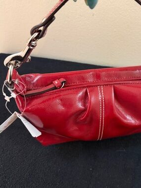 NWT Coach Red patent leather top handle convertible bag